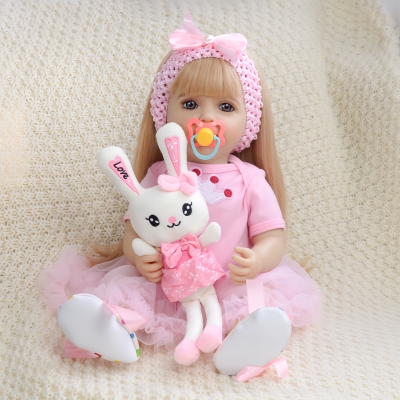 Силиконовая кукла Реборн девочка Оля 55 см, говорящая-4